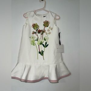 NEW VICTORIA BECKHAM TARGET 3T Toddler's Girls Floral Ruffle Hem Dress White